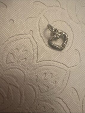 Pandora Silver Heart Pavé Pendant Charm